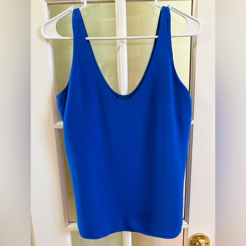 J. Crew Royal Blue Scoop Neck Silk Tank Sz 2
